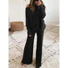 Women's solid color casual solid color off shoulder knit suit Nexellus