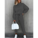 Women's solid color turtleneck long sleeve casual suit Nexellus