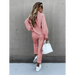 Women's solid color turtleneck long sleeve casual suit Nexellus