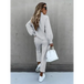 Women's solid color turtleneck long sleeve casual suit Nexellus