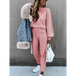 Women's solid color turtleneck long sleeve casual suit Nexellus