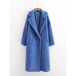 Women's warm loose lambswool coat teddy fur lapel long woolen coat Nexellus