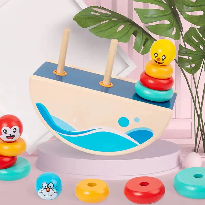 Wooden balance set of columns children's toys baby hand-eye Nexellus