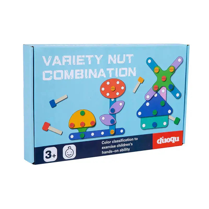 Wooden children's nut shape puzzle creative variety building blocks Nexellus