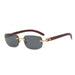 Wooden Grain Mirror Leg Metallic Sunglasses for Men And Women Nexellus