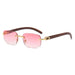 Wooden Grain Mirror Leg Metallic Sunglasses for Men And Women Nexellus