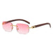 Wooden Grain Mirror Leg Metallic Sunglasses for Men And Women Nexellus