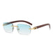 Wooden Grain Mirror Leg Metallic Sunglasses for Men And Women Nexellus