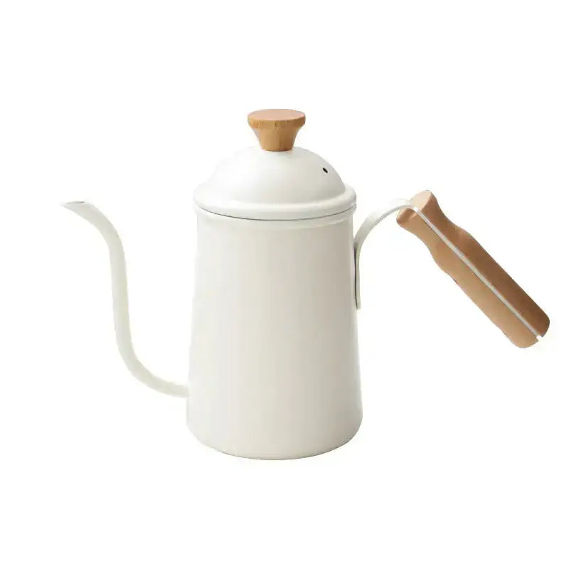 Wooden handle stainless steel coffee hand brew pot 650ml Nexellus