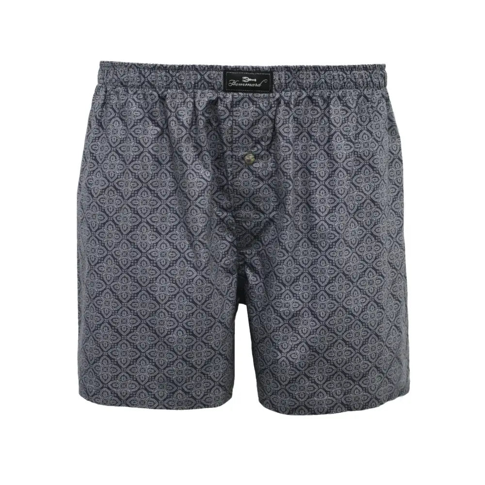 Woven Cotton Boxer Shorts Blue Grey Paisley - Nexellus