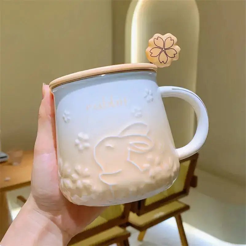 Year of the rabbit cherry mug ceramic cup coffee cup Nexellus