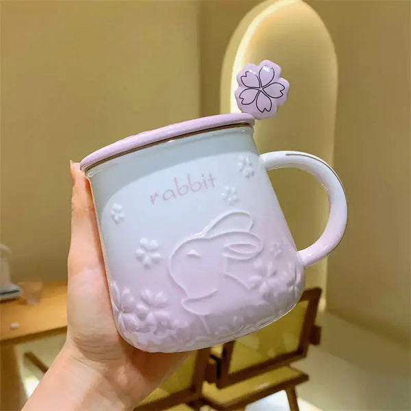 Year of the rabbit cherry mug ceramic cup coffee cup Nexellus