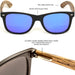 Zebra wood classic style sunglasses with blue mirrored