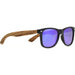 Zebra wood classic style sunglasses with blue mirrored